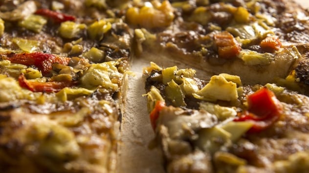 vegetarian supreme pizza at Grand Cafe